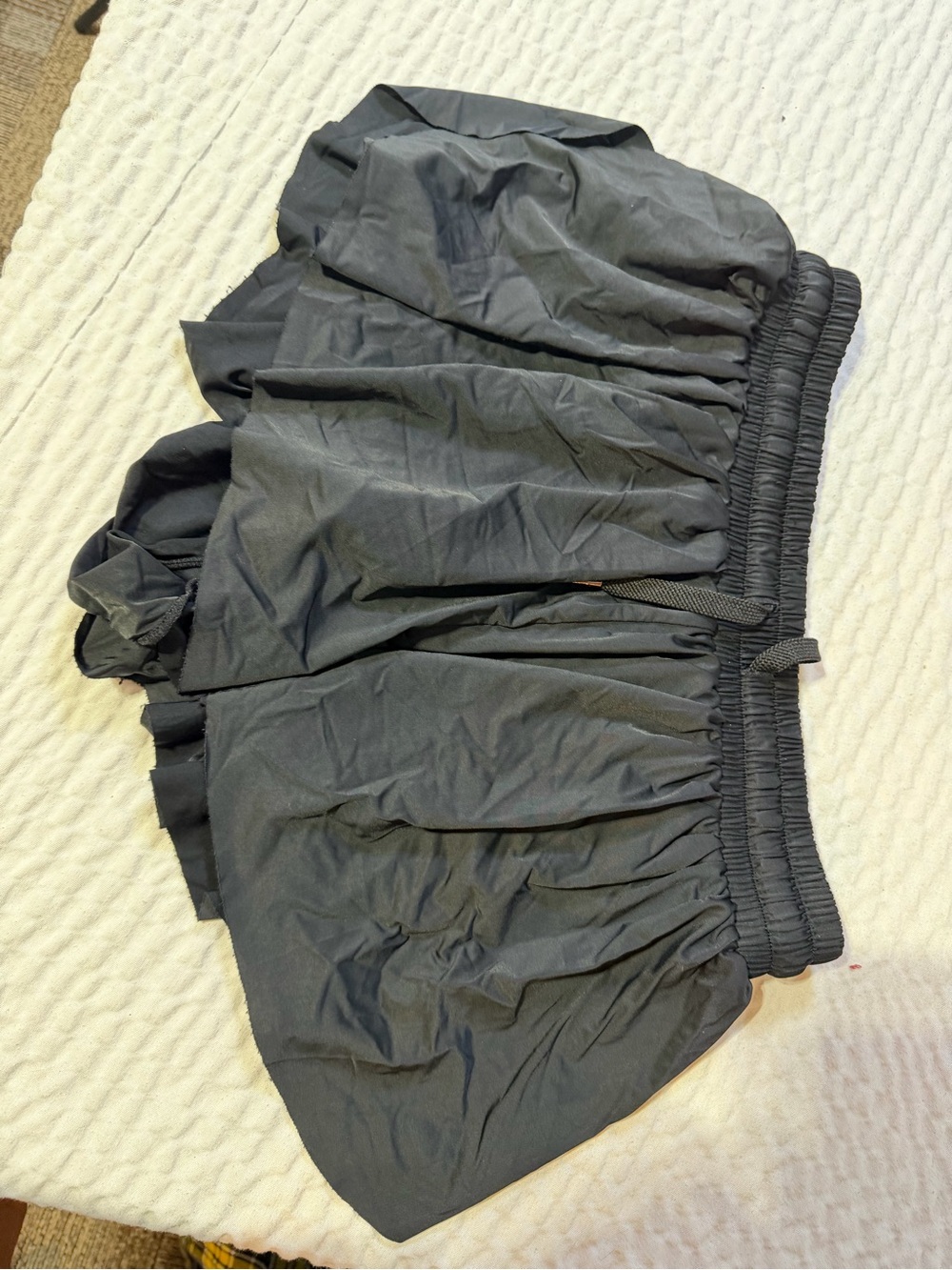 Women's Black Athletic Shorts with Elastic Waist and Drawstring